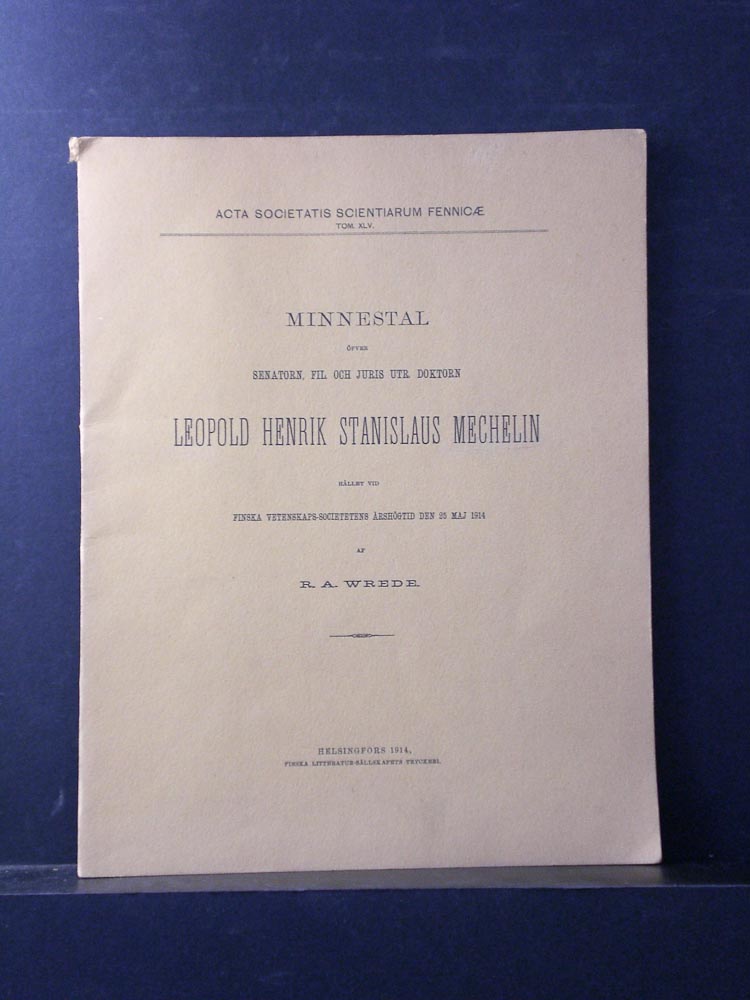 Minnestal öfver Leopold Henrik Stanislaus Mechelin 1914