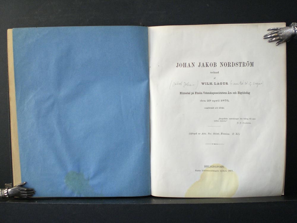 Johan Jakob Nordström. Minnestal på Finska Vetenskapssocietetetns Års- och Högtidsdag den 29 april 1875