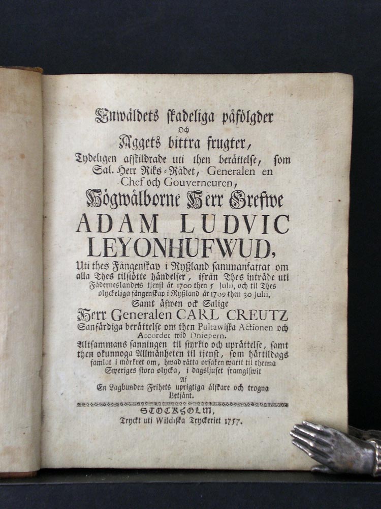 ADAM LUDVIG LEWENHAUPT Enwäldets skadeliga påfölgder och aggets bittra frugter (1757)