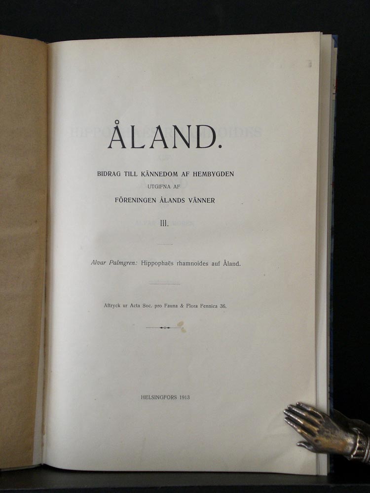 Palmgren, Alvar: Åland. Bidrag till kännedom af hembygden. III
