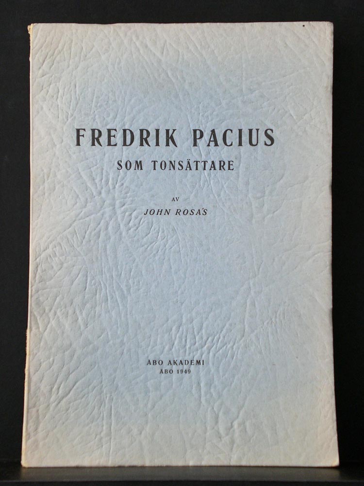 Fredrik Pacius som tonsättare