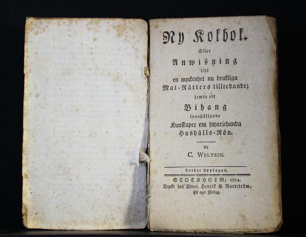 Carolina Weltzin Ny kokbok (1814)