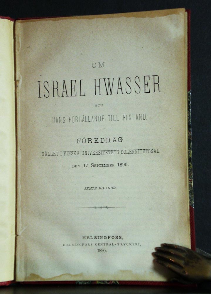 Om Israel Hwasser och hans förhållande till Finland (1890)