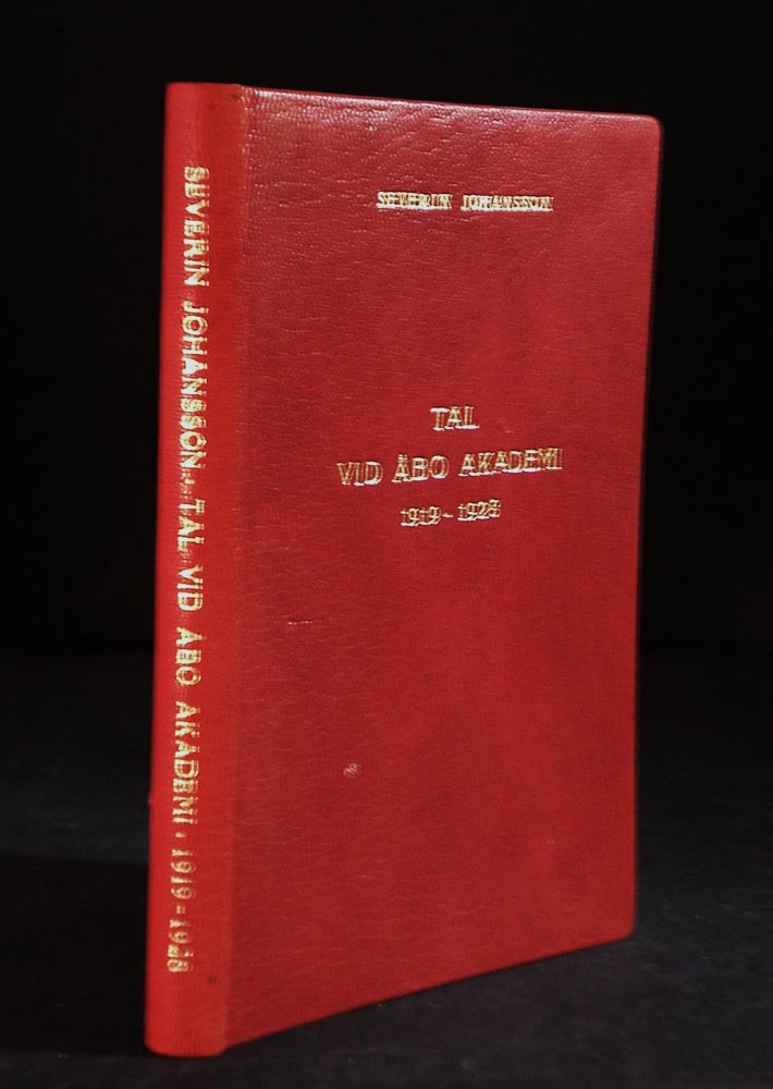 SEVERIN JOHANSSON Tal vid Åbo Akademi 1919-1928