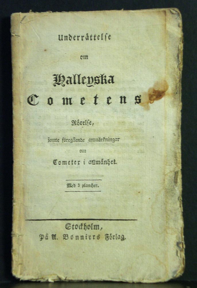 Underrättelse om Hallenska cometens rörelse, jemte föregående anmärkningar om cometer i allmänhet (1836)