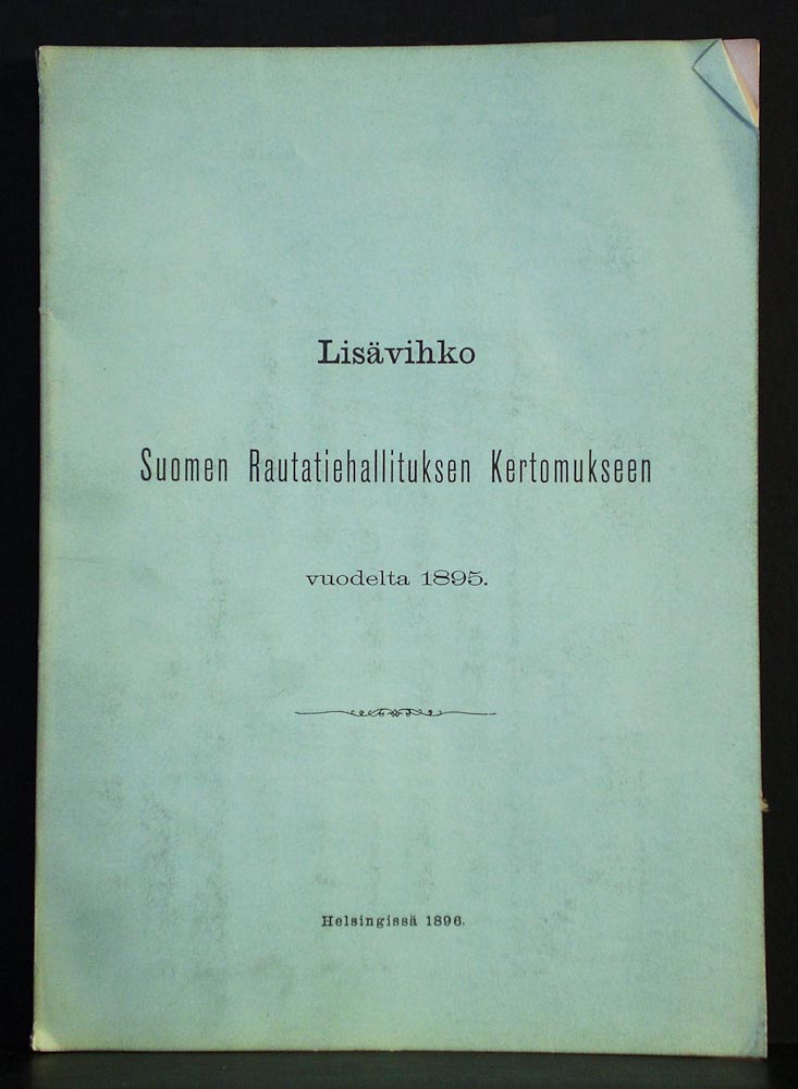 Suomen Valtiorautatiet. Lajiteltu tavaratilasto vuodelta 1895