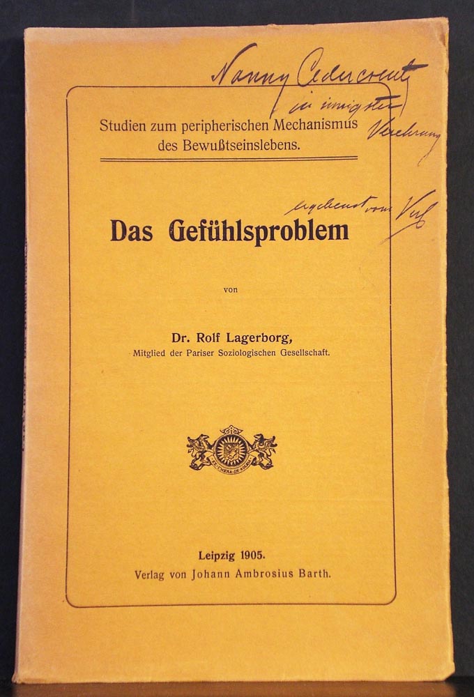 Lagerborg, Rolf: Das Gefuhlsproblem