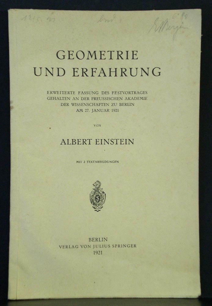 ALBERT EINSTEIN Geometrie und Erfahrung (1921)