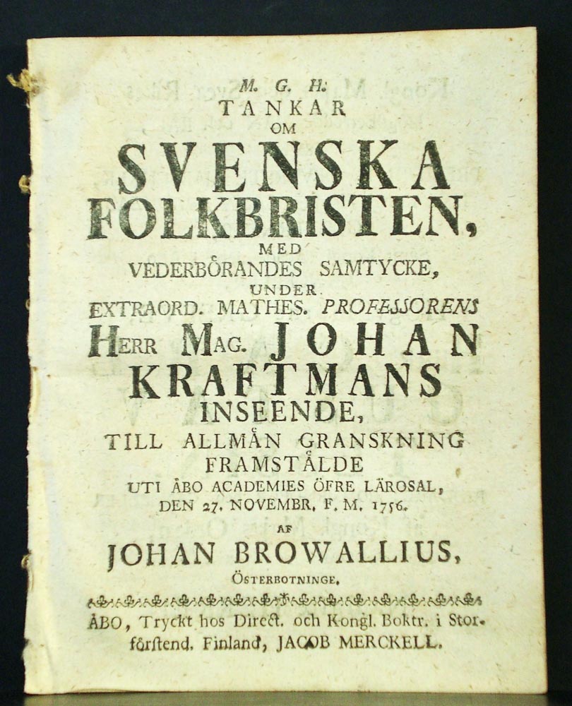 Tankar om svenska folkbristen (1756)