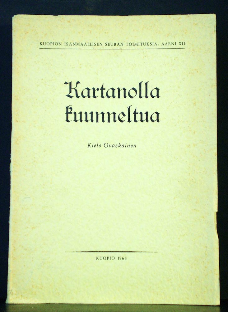 Ovaskainen, Kielo: Kartanolla kuunneltua. Pohjoissavolaisten maalaistalojen rakennuksista, esineistä ja niiden nimistä viime vuosisadan lopulla - kansatiede