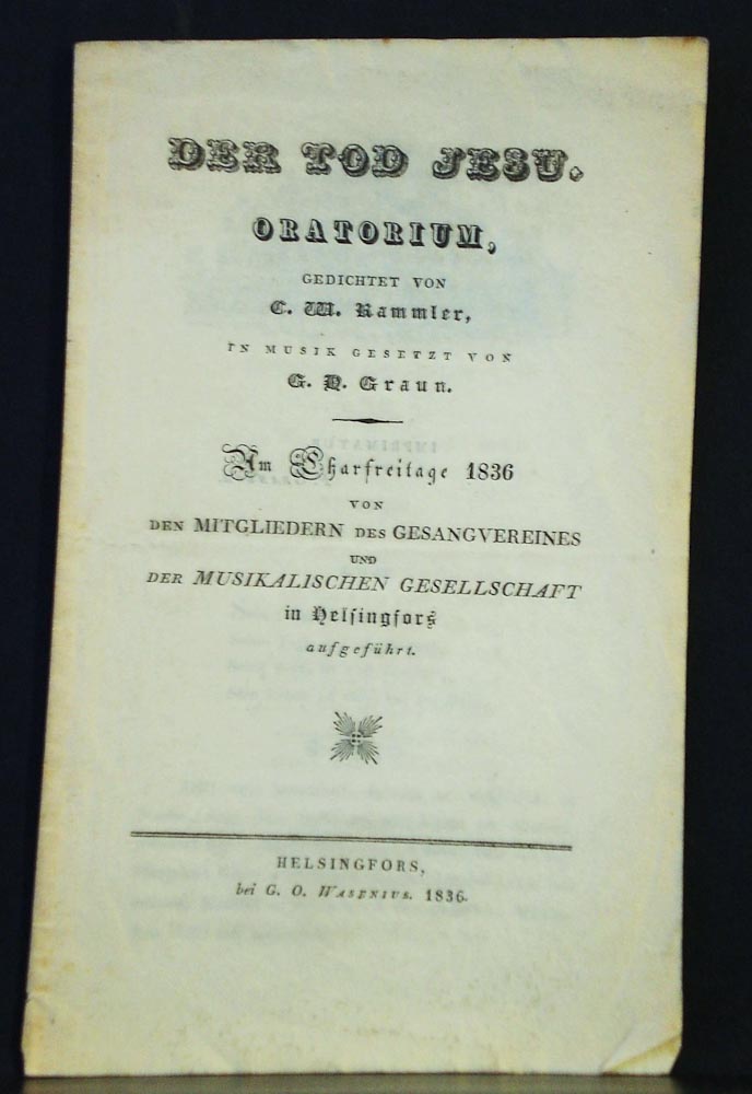 Der tod Jesu. Oratorium