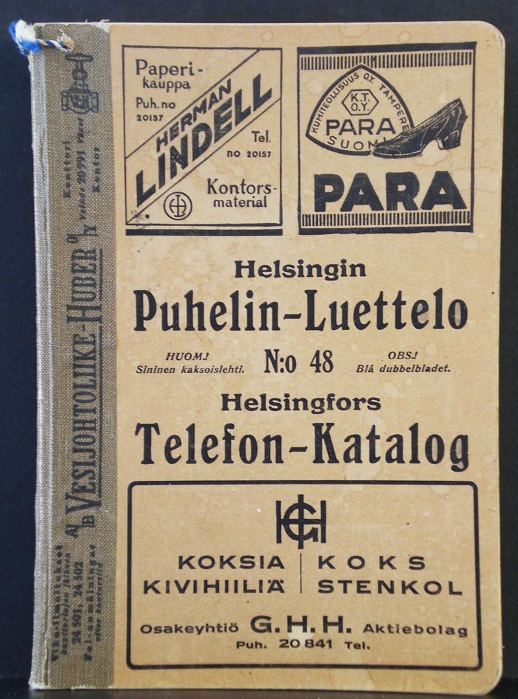 Helsingin Puhelin-Luettelo 1930