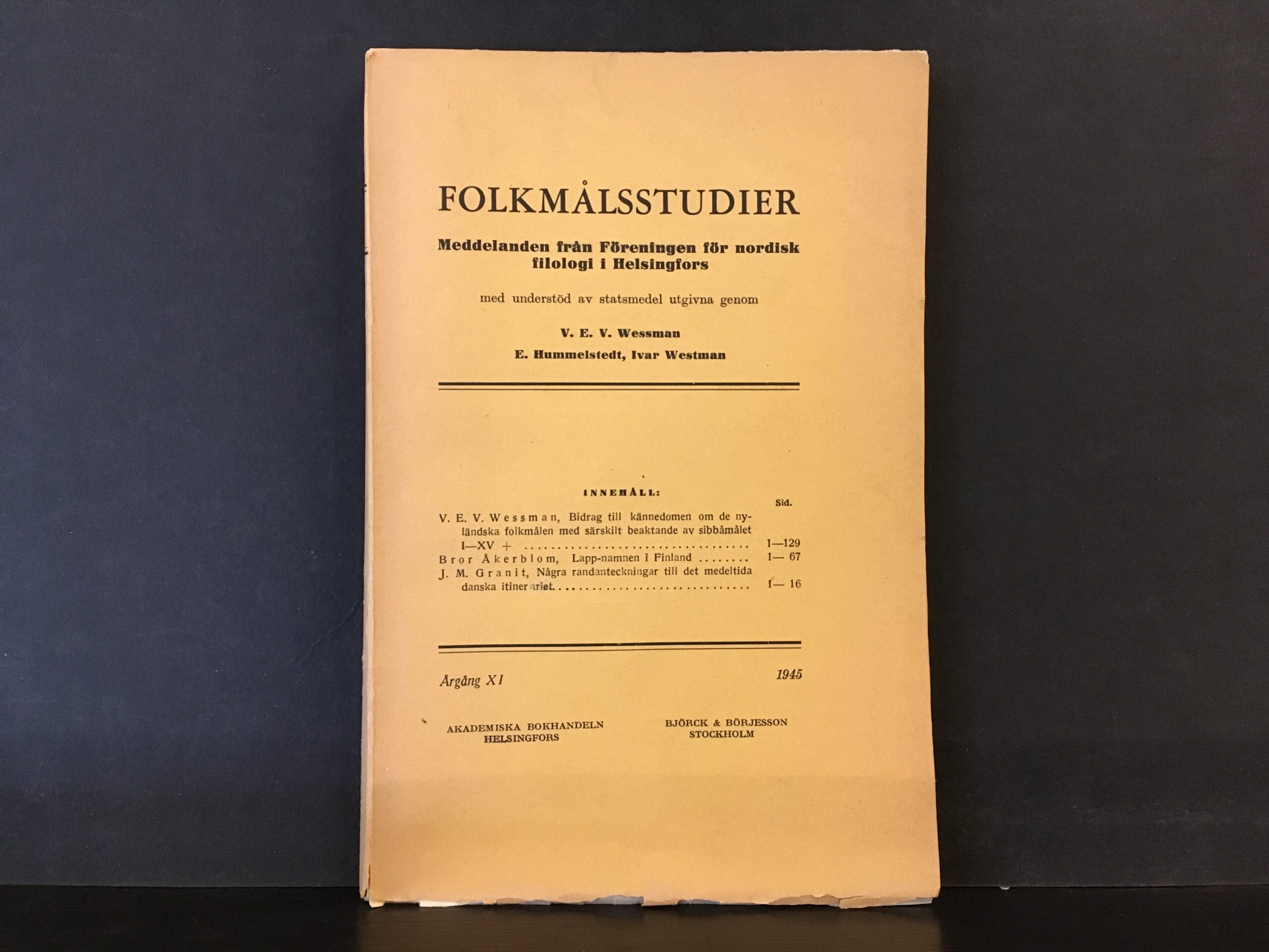 Bror Åkerblom Lapp-namnen i Finland.