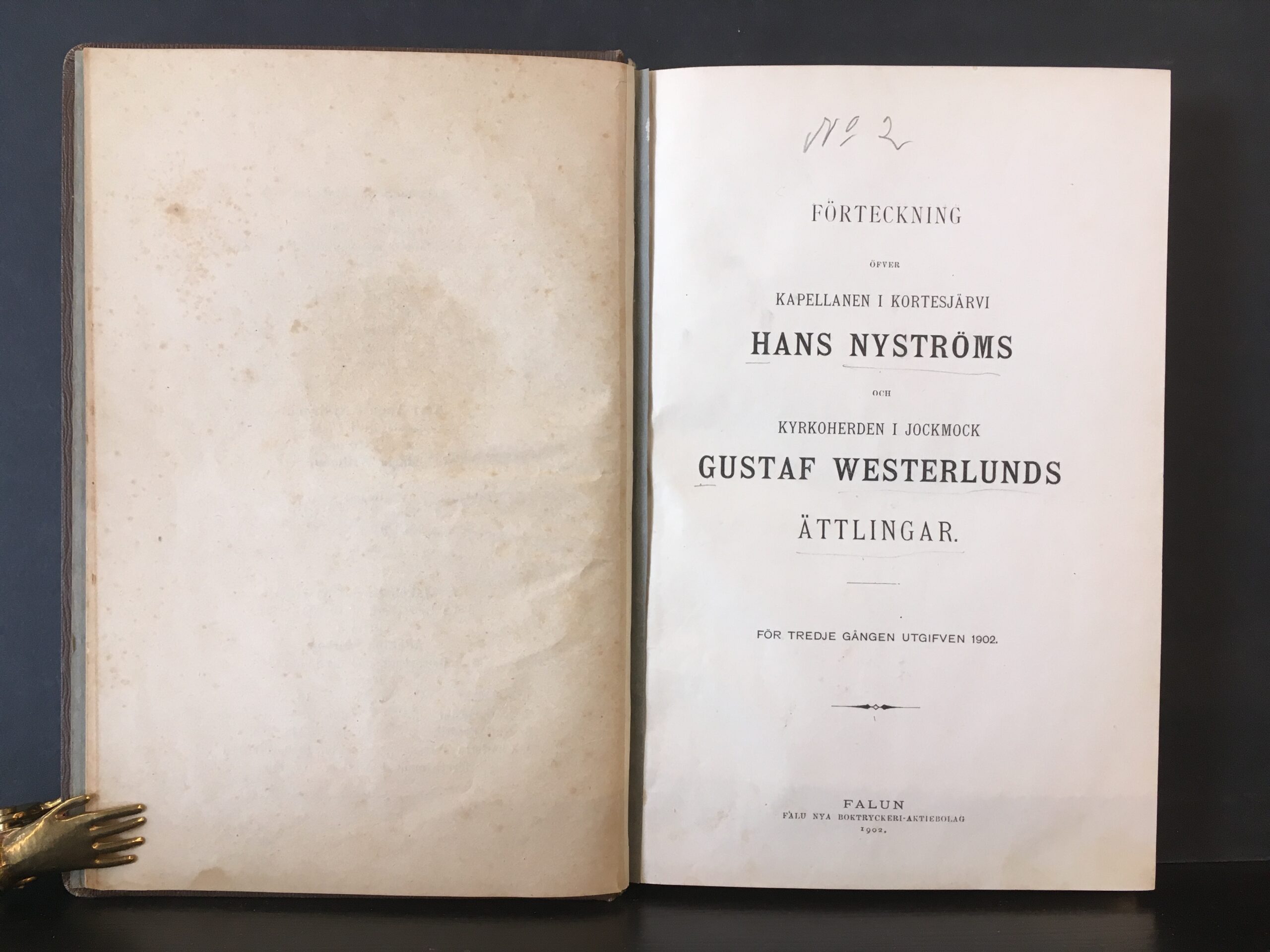 Förteckning öfver kyrkoherden i Jockmock Gustaf Westerlunds och kapellanen i Kortesjärvi Hans Nyströms ättlingar 1-4 - Image 2