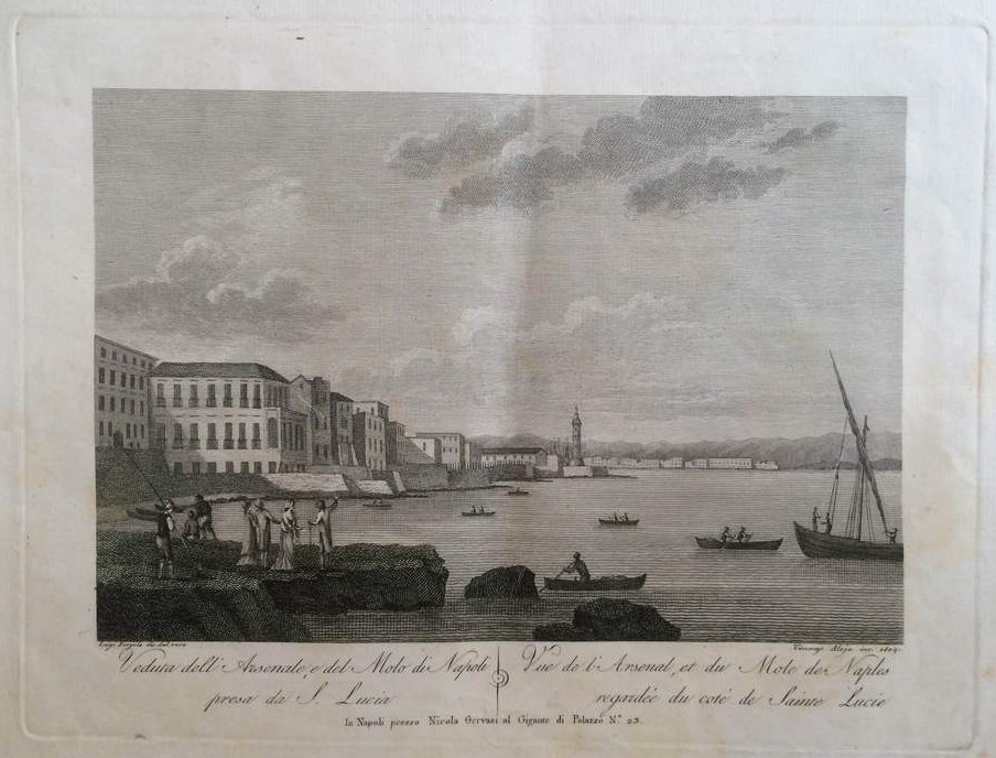 Aloja, Vincenzo: Veduta dell'Arsenale, e del Molo di Napoli presa da S. Lucia