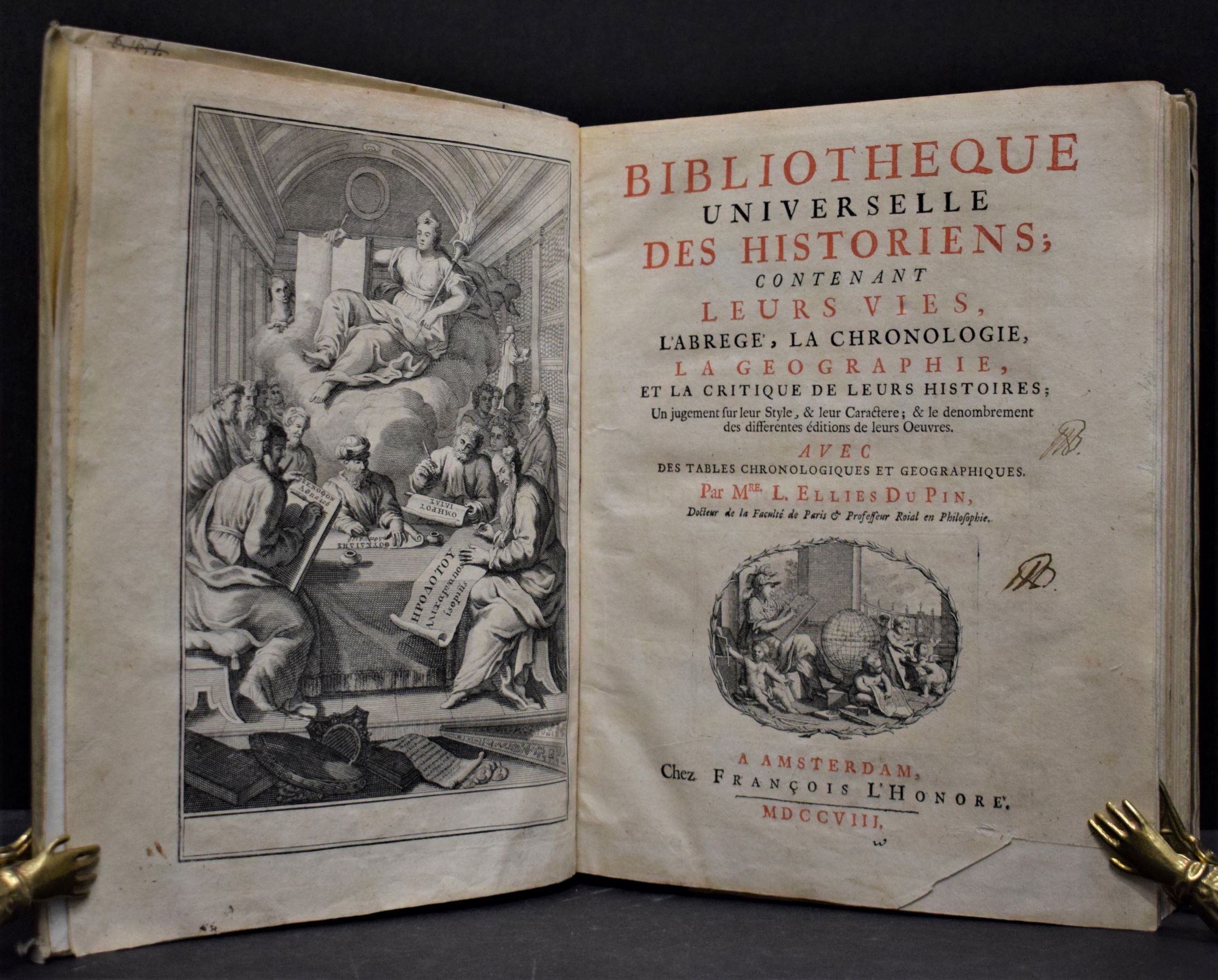 L. Ellies Dupin Bibliotheque Universelle Des Historiens (1708)