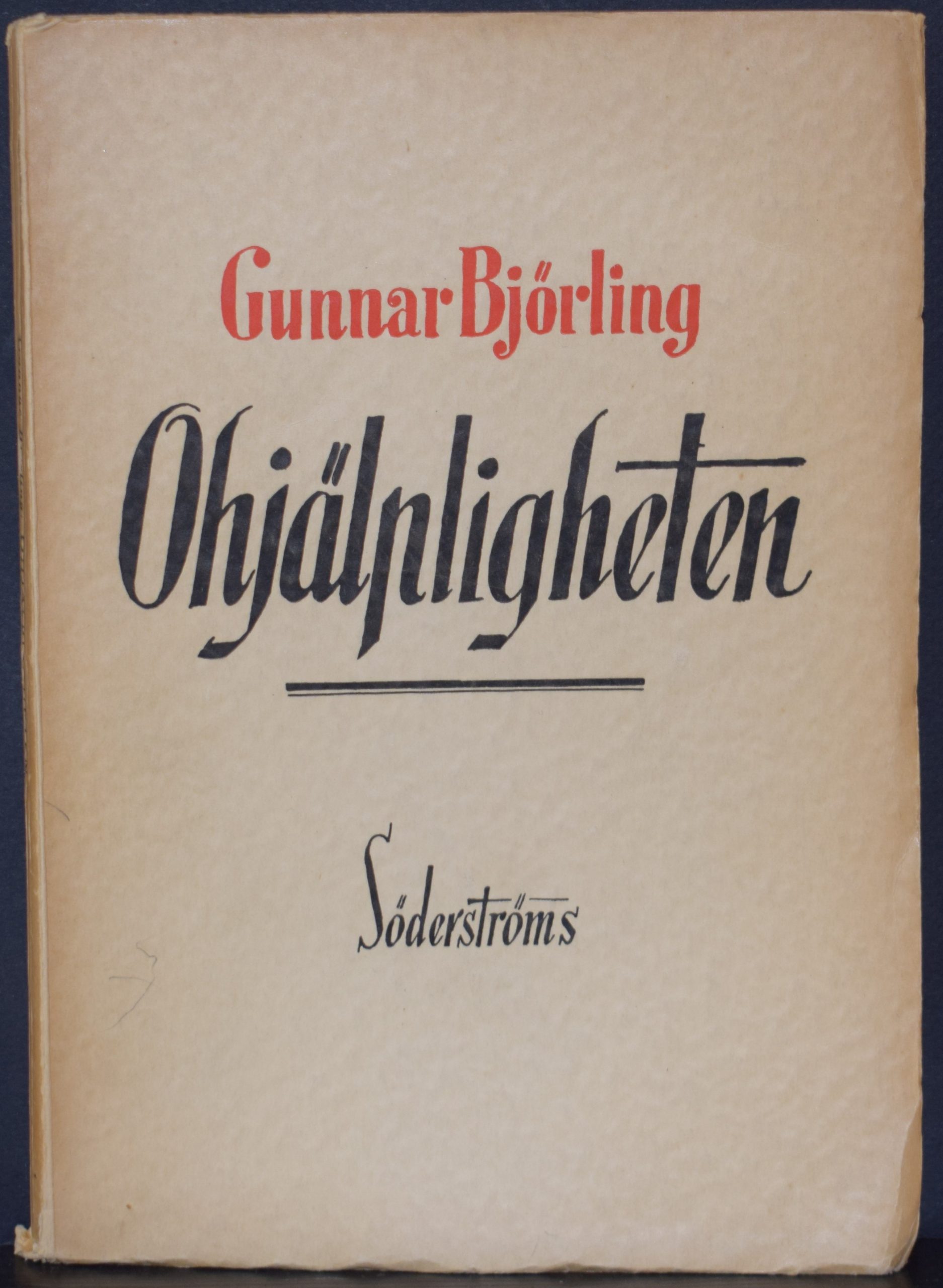 Gunnar Björling Ohjälpligheten (1943)