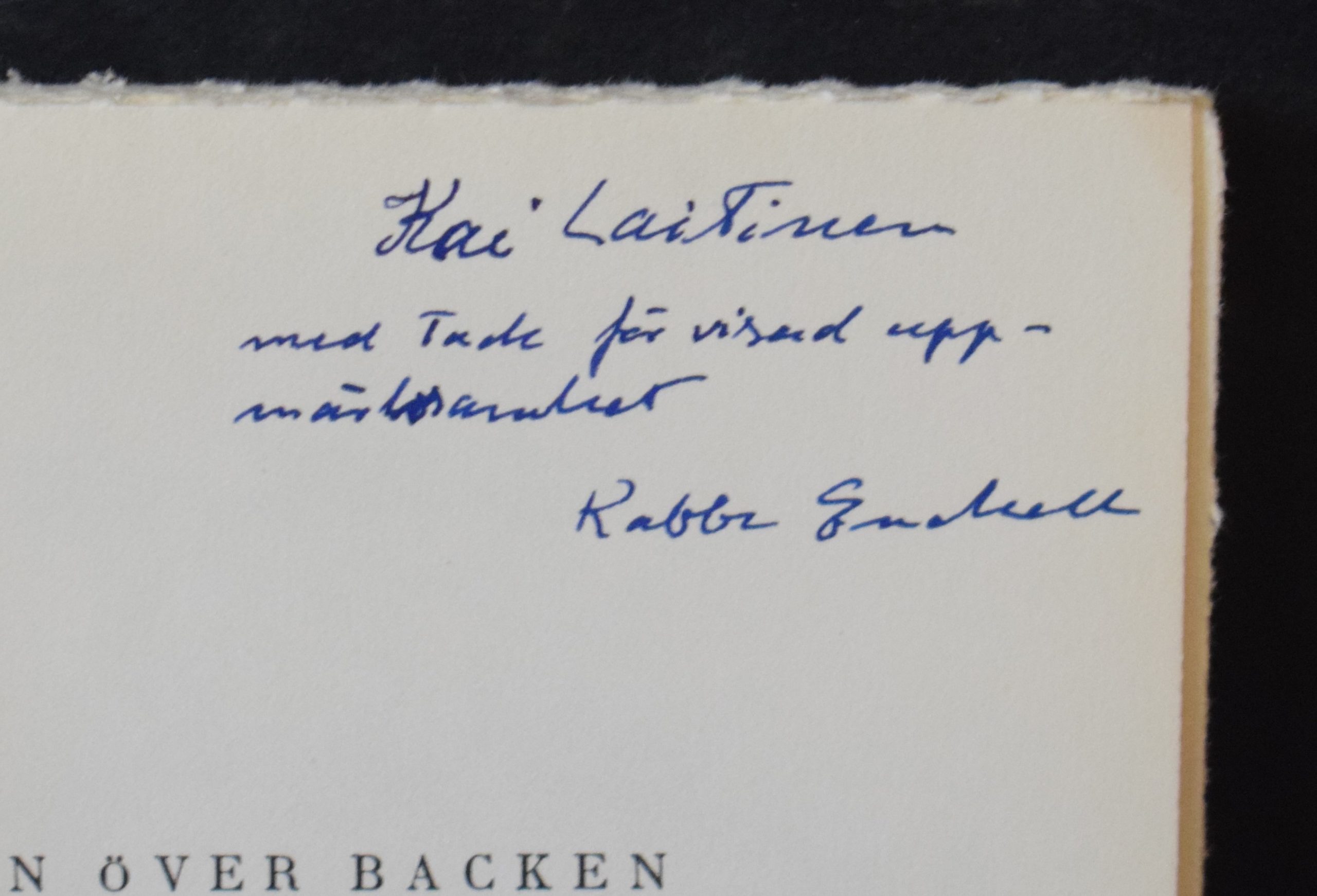 Enckell, Rabbe: Strån över backen (*dedikation) - Image 2
