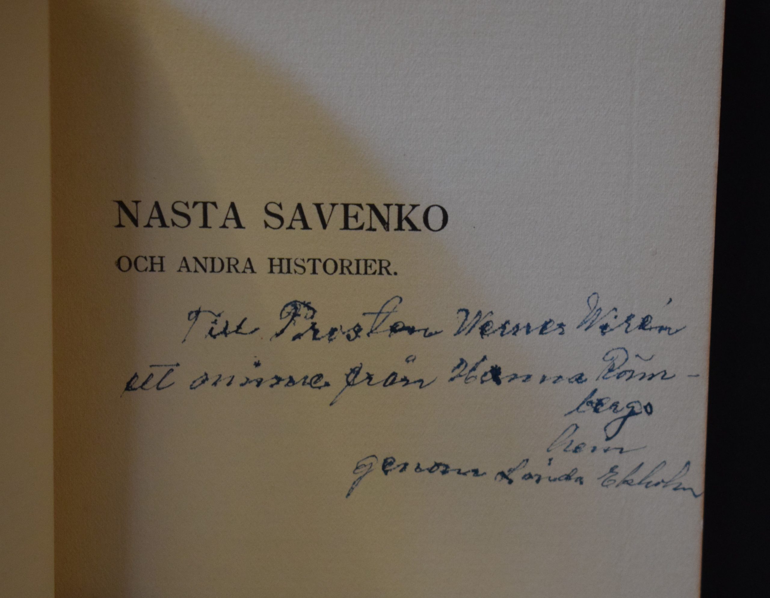 Rönnberg, Hanna: Nasta Savenko med flera berättelser (*dedikation) - Image 2