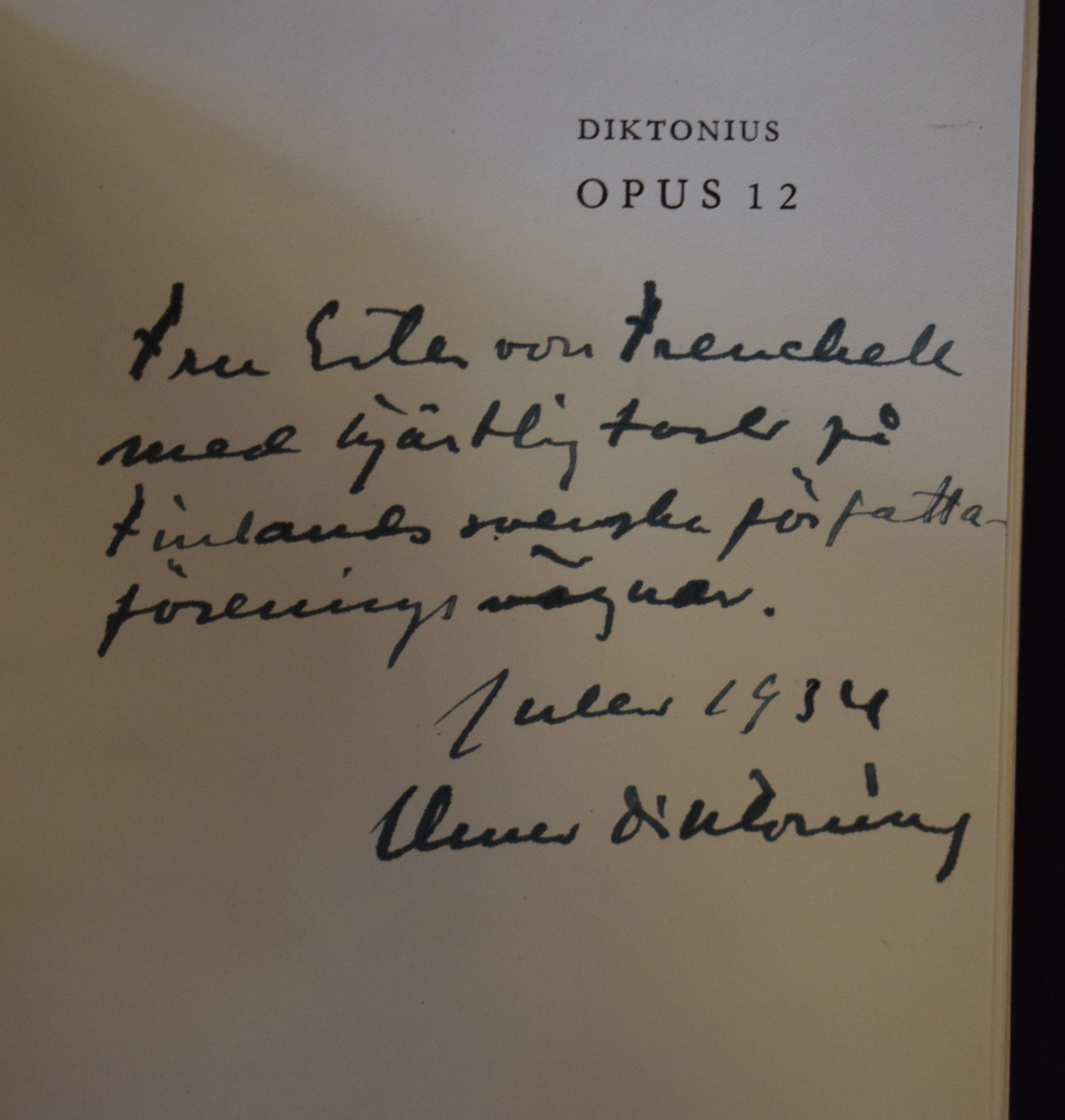 Diktonius, Elmer: Opus 12. Musik (*dedikation) - Image 2