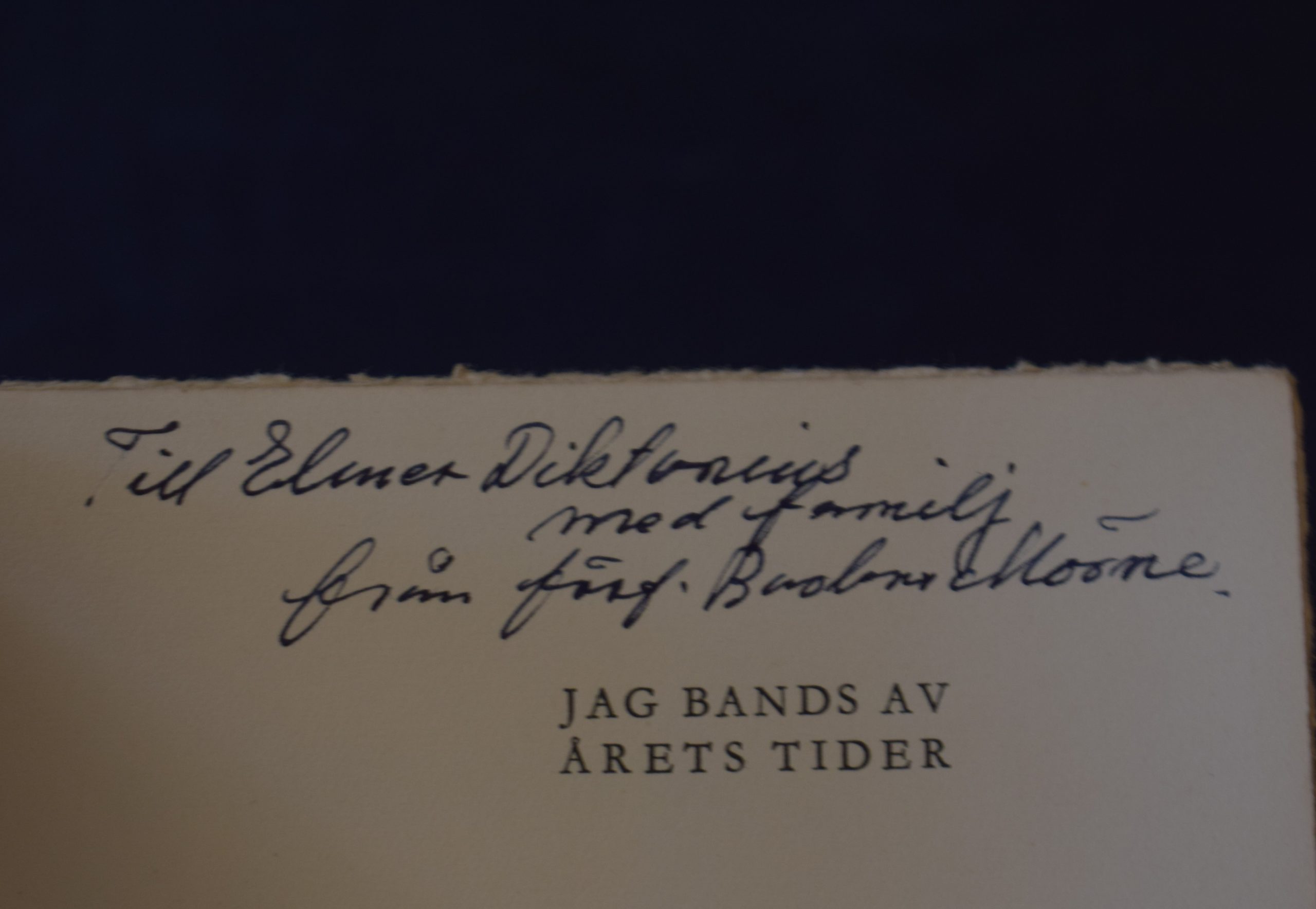 Mörne, Barbro: Jag bands av årets tider (*dedikation till Elmer Diktonius) - Image 2