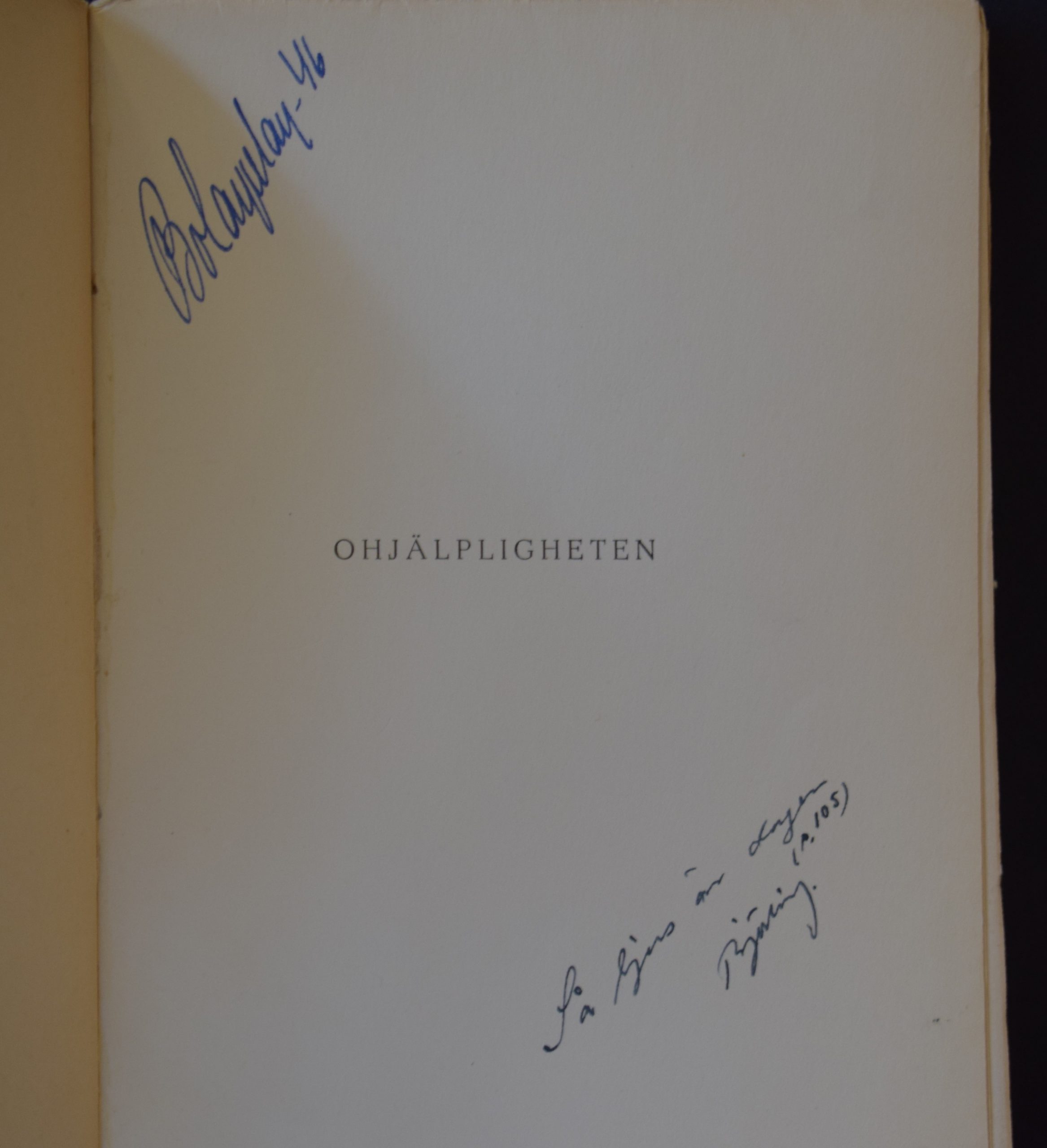 Björling, Gunnar: Ohjälpligheten (*signerad) - Image 2