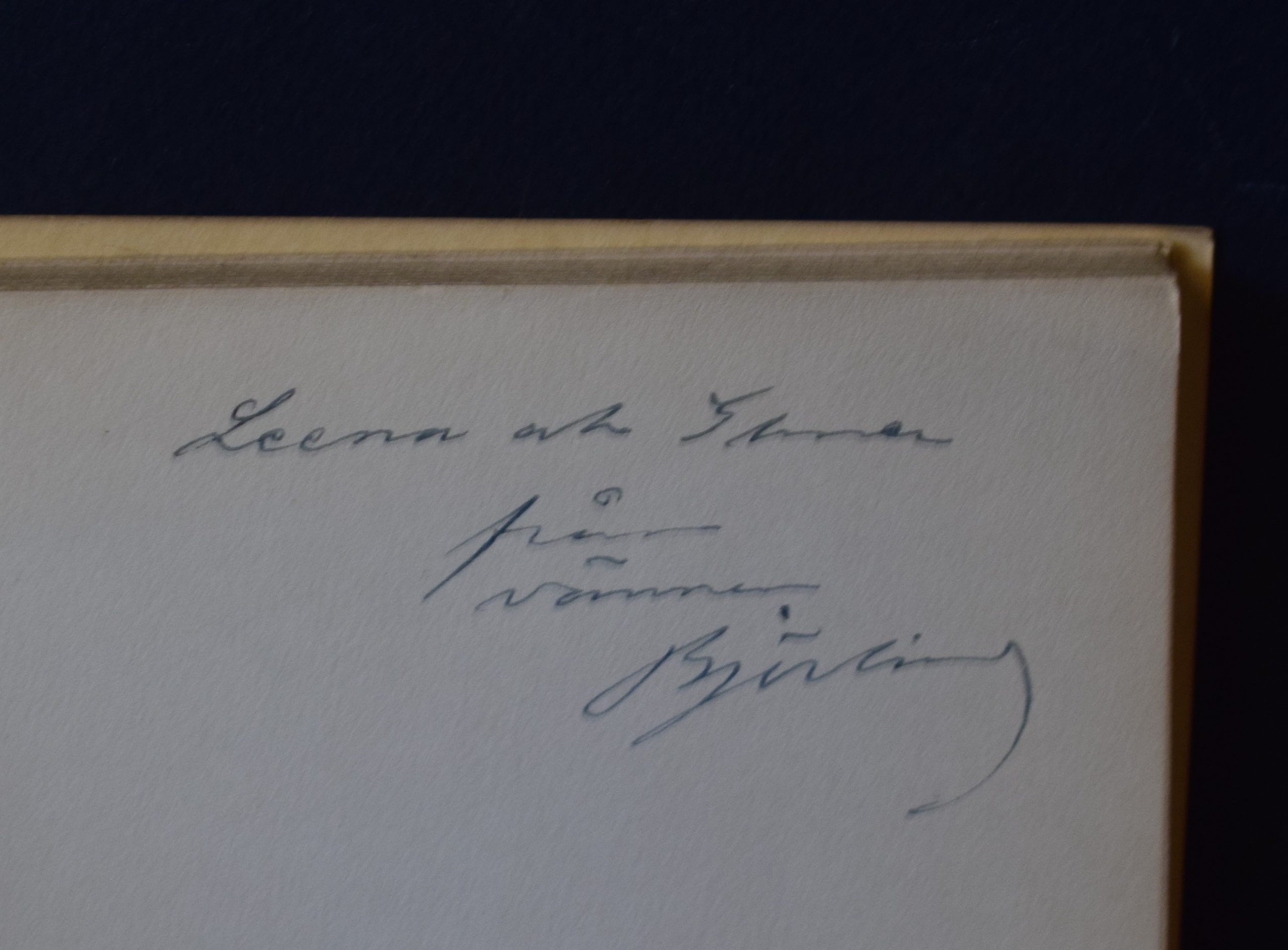 Björling, Gunnar: Ord och att ej annat (*dedikation till Leena och Elmer Diktonius) - Image 2