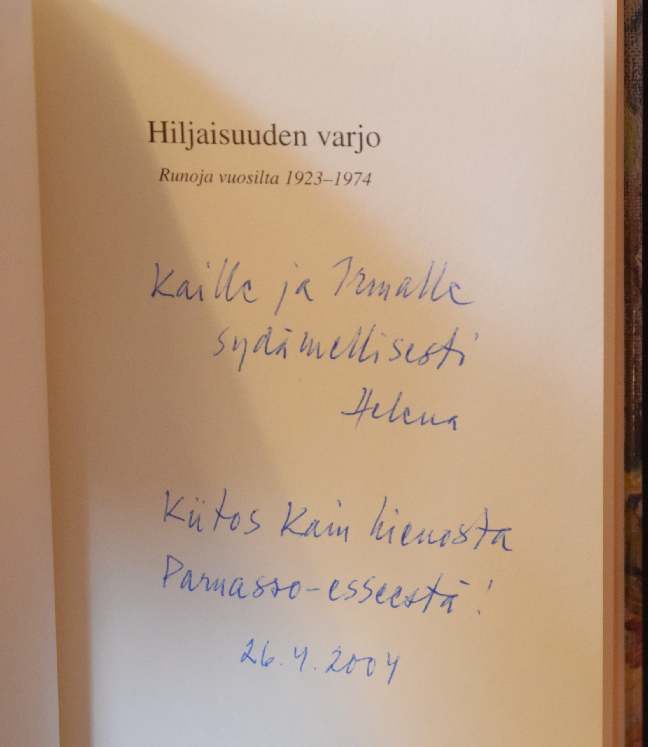 Enckell, Rabbe: Hiljaisuuden varjo (*omiste) - Image 2