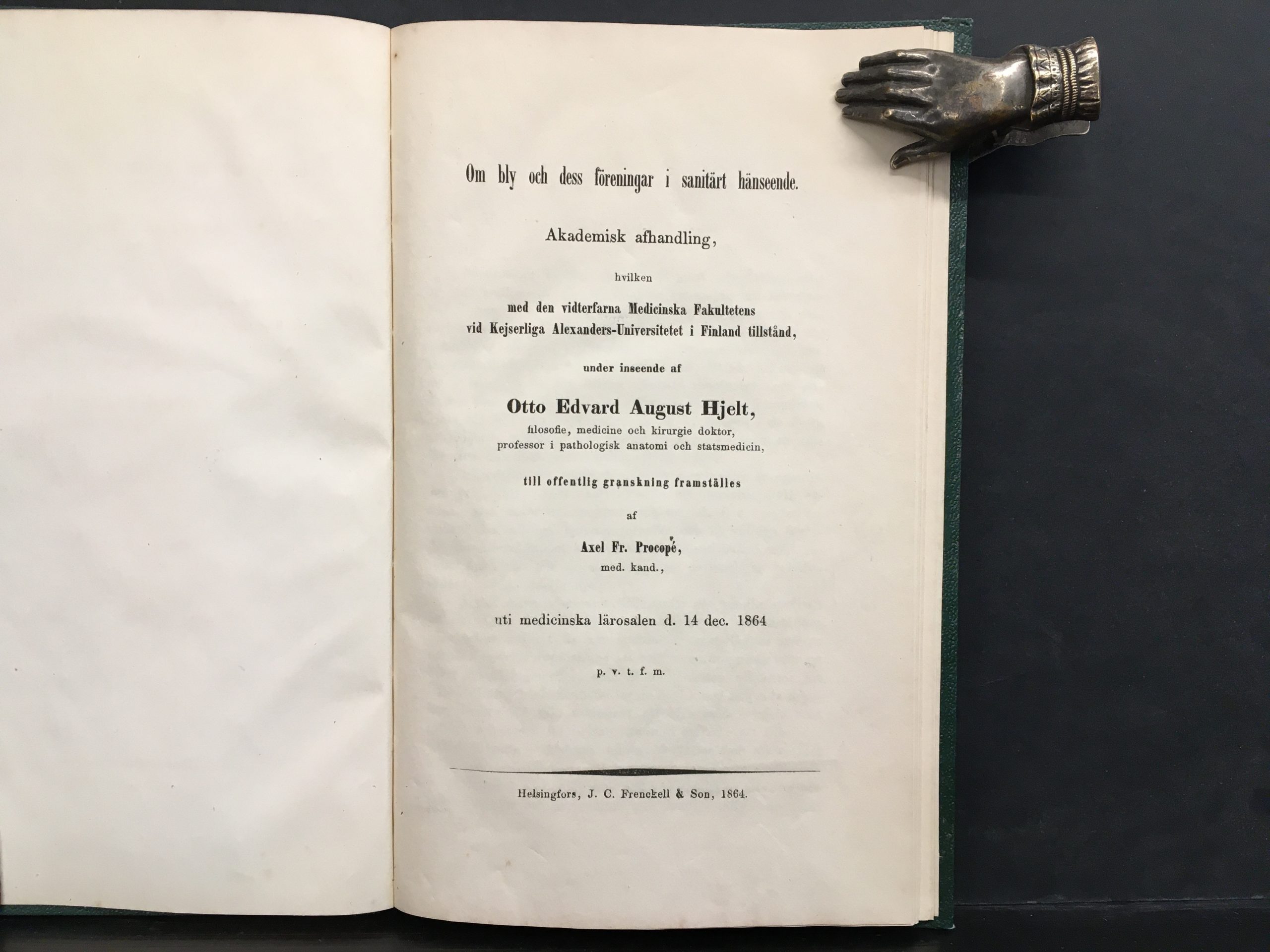 Procopé, Axel Fr.: Om bly och dess föreningar i sanitärt hänseende (1864) - Image 2