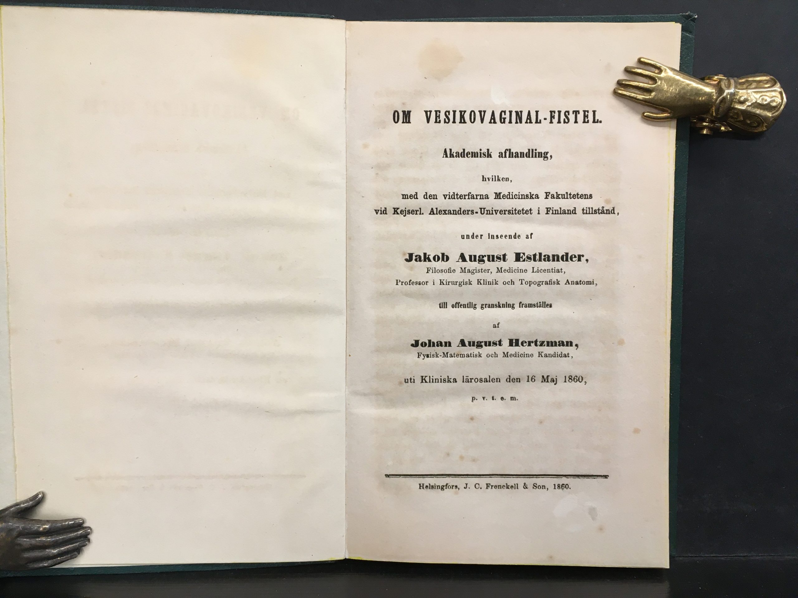 Hertzman, Johan August: Om vesikovaginal-fistel (1860) - Image 2