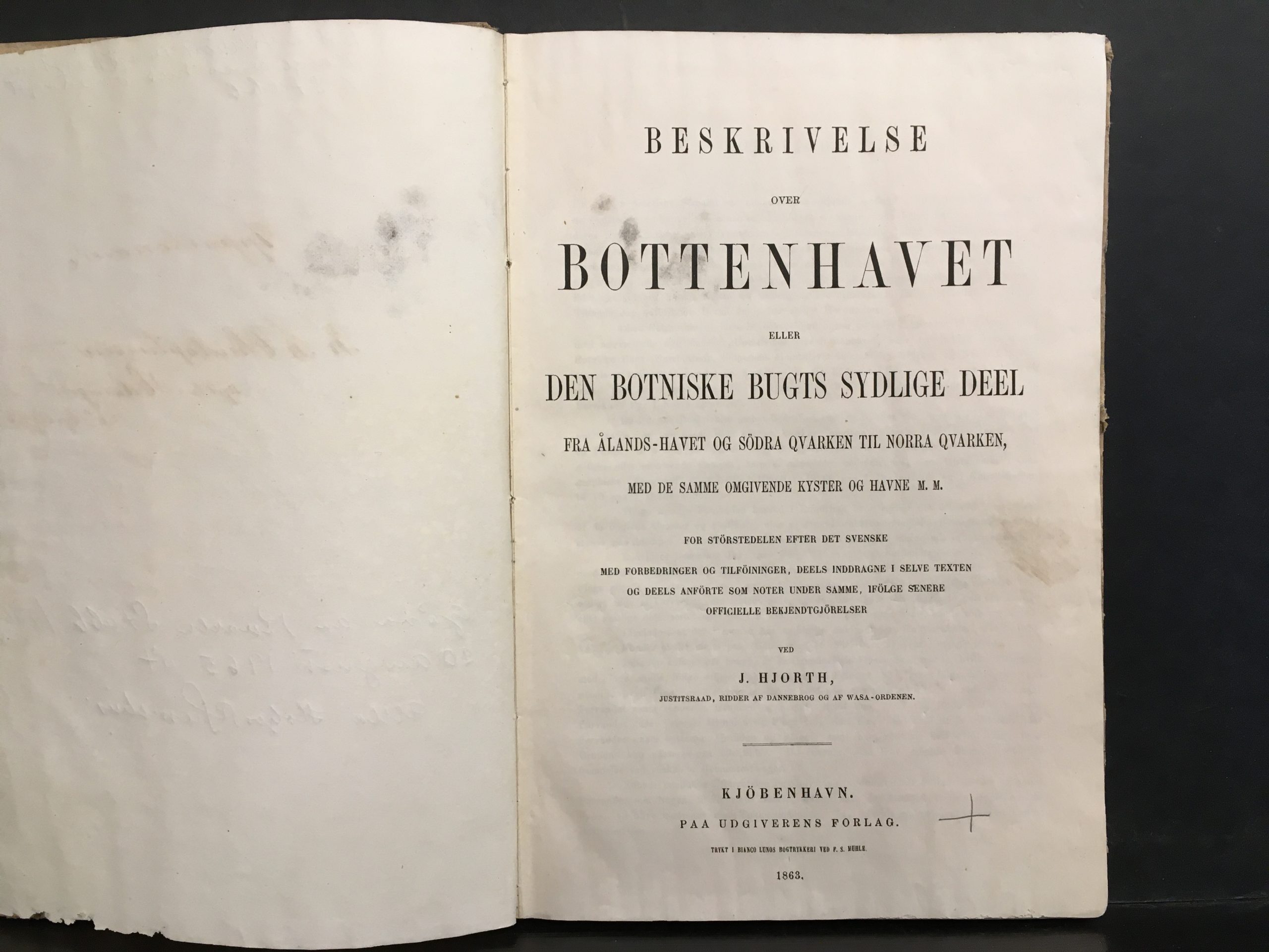 Hjorth, J.: Beskrivelse over Bottenhavet eller den Botniske Bugts sydlige deel fra Ålands-havet og Södra Qvarken till Norra Qvarken (1863)