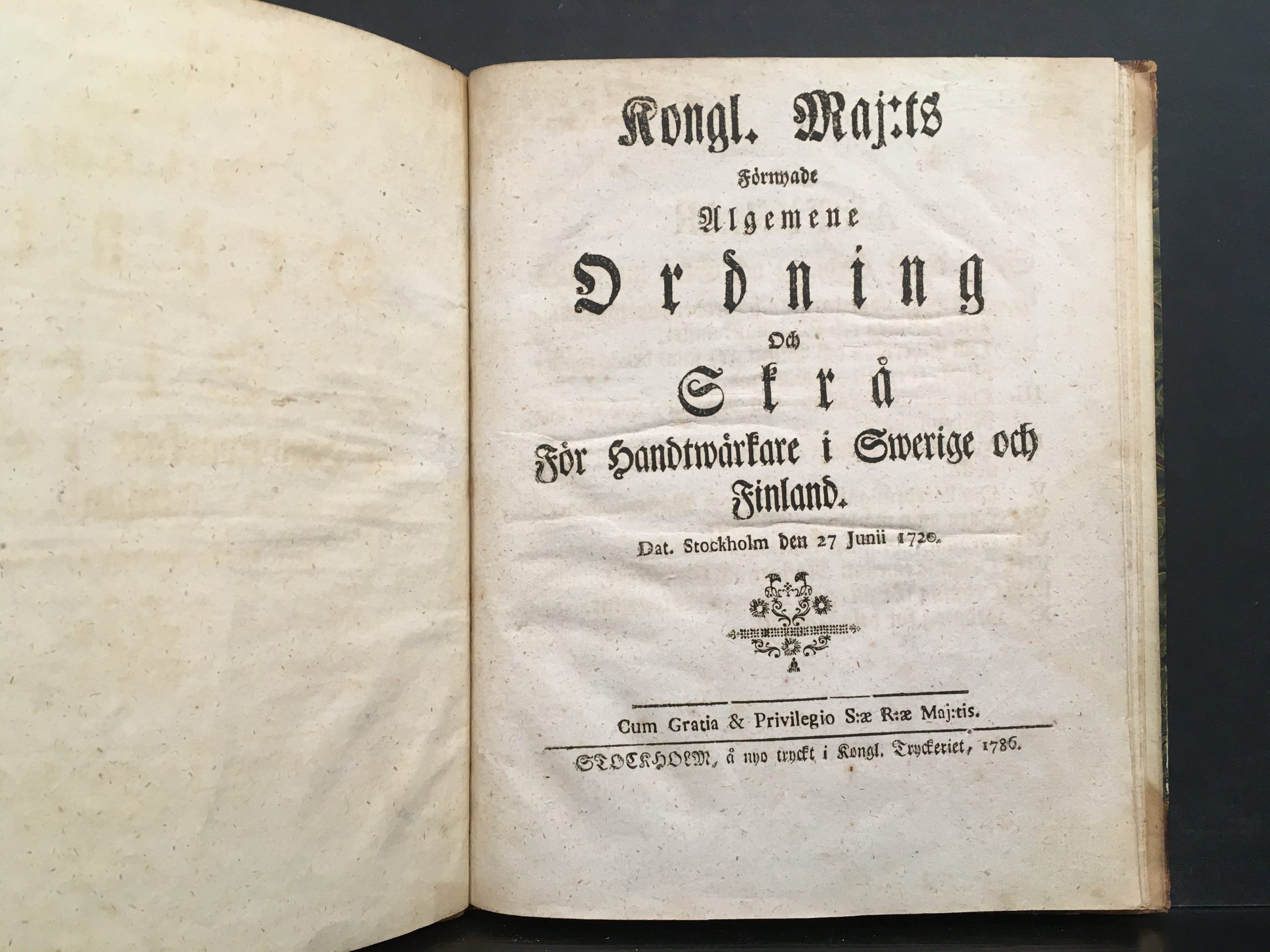 Kongl. Maj:ts förnyade Algemene Ordning och Skrå för Handtwärkare i Swerige och Finland (1786) - Image 2