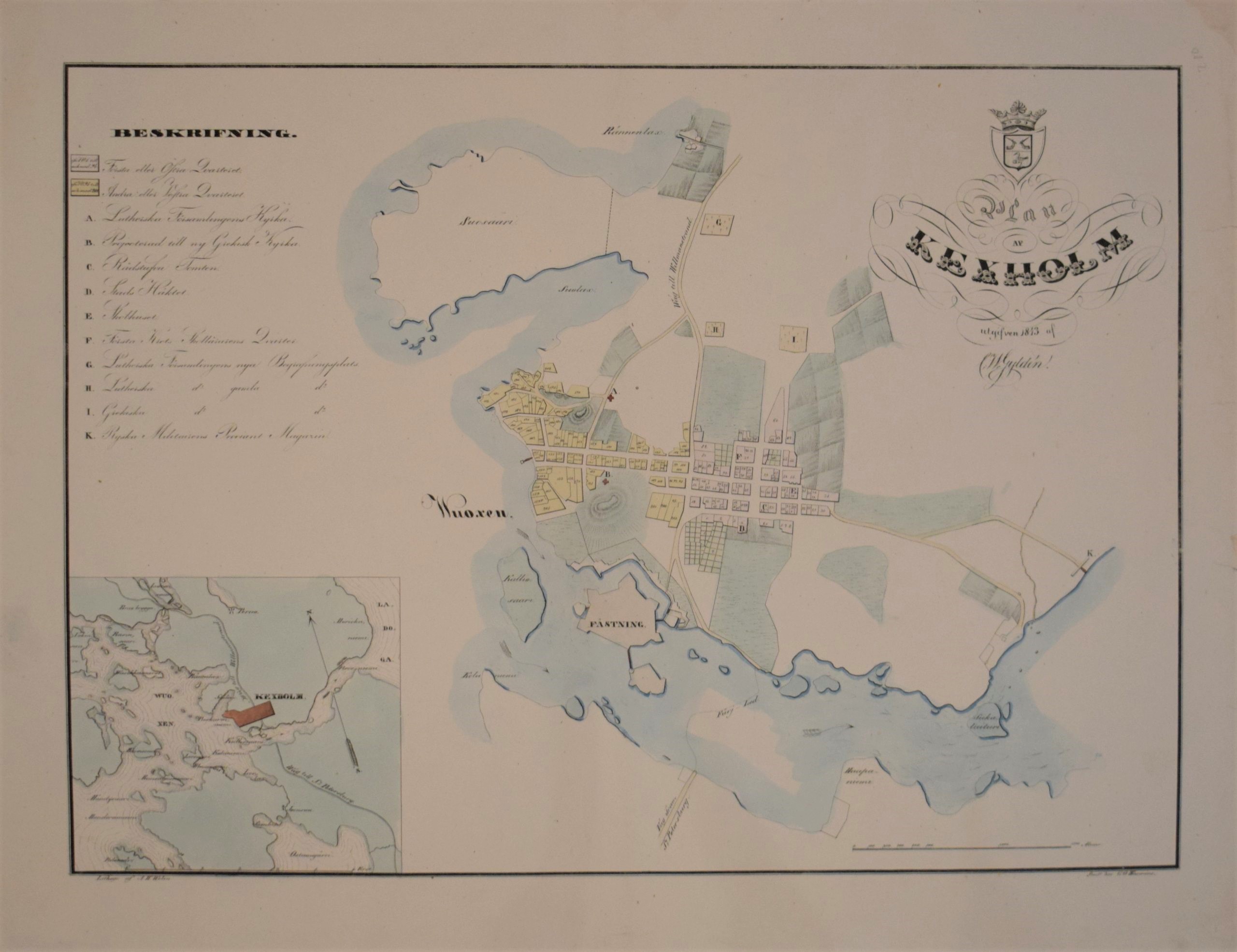 C. W. Gyldén Plan af Kexholm (1843)