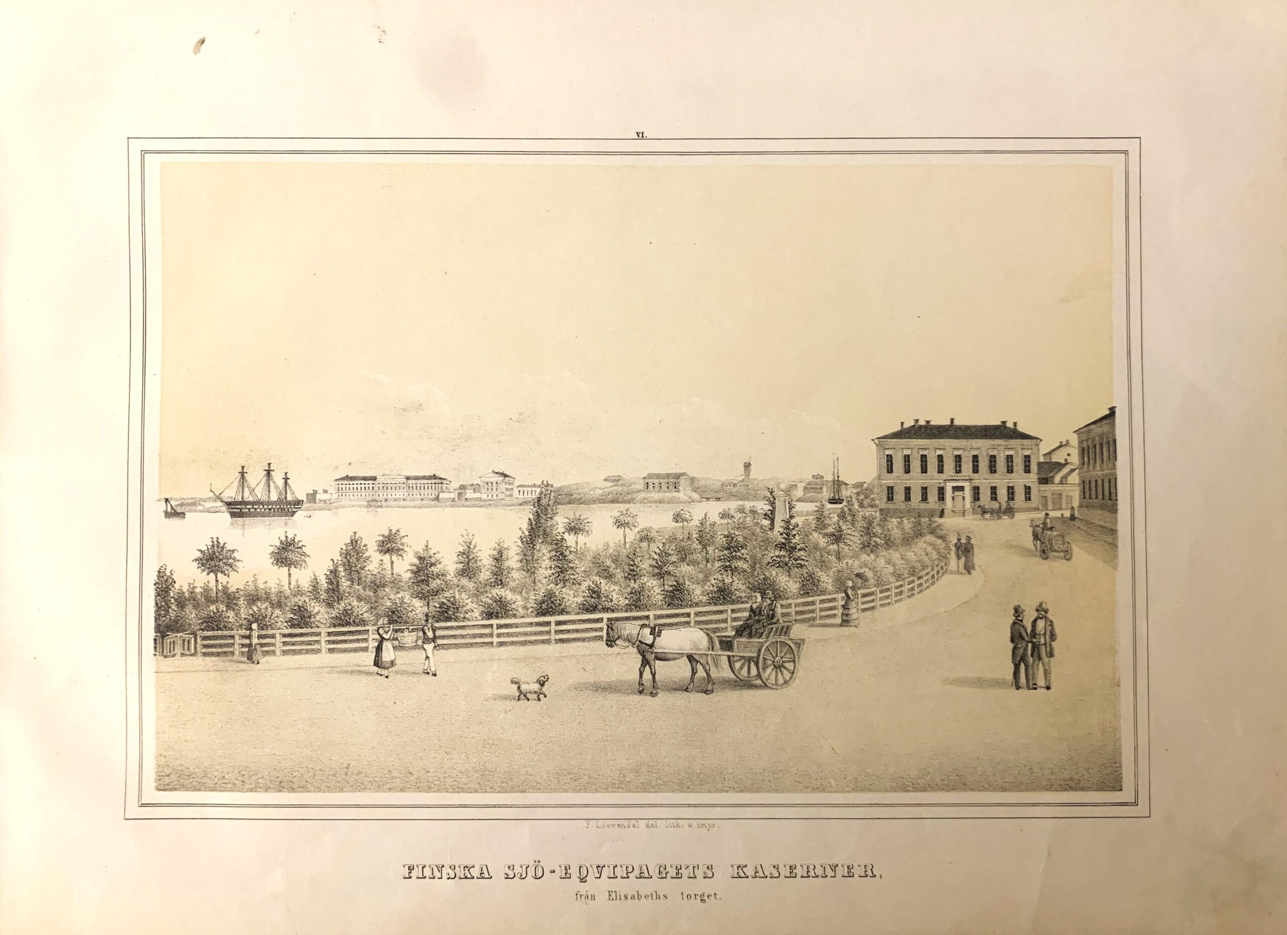 F. LIEWENDAL Finska Sjö-Eqvipagets kaserner (1865)